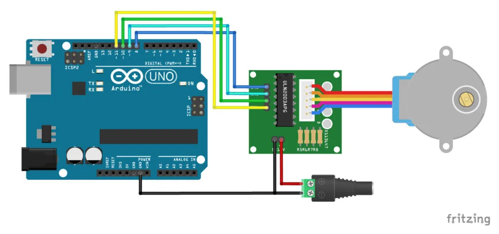 cablaggio stepper motor